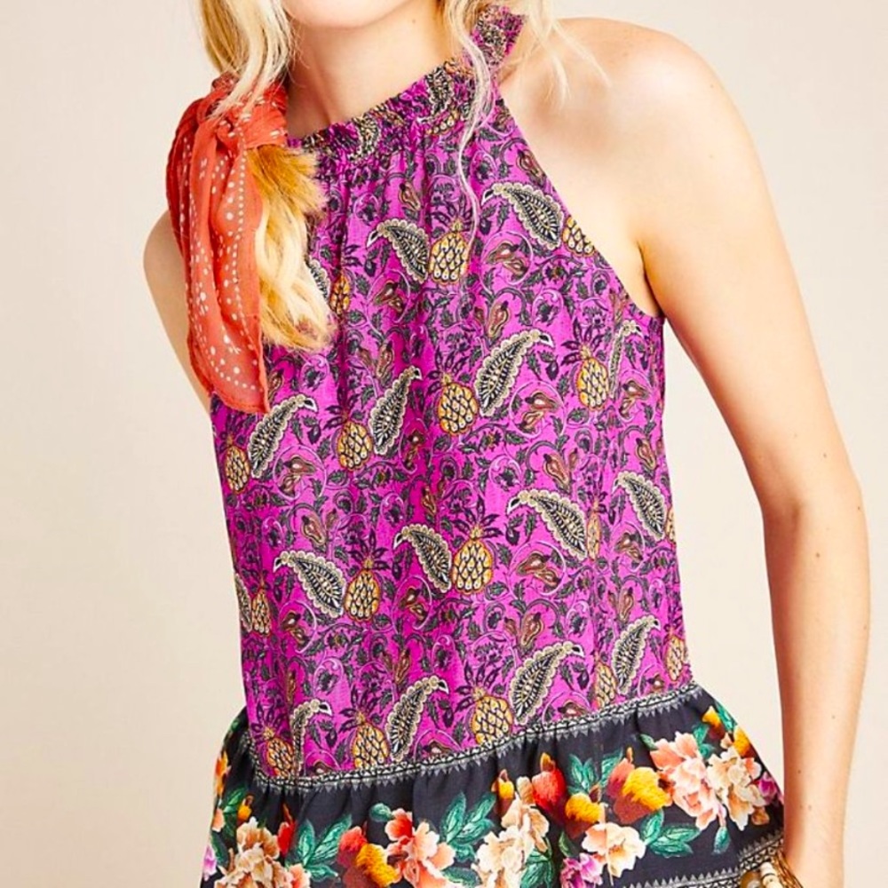 Anthropologie Farm Rio Mikah halter top